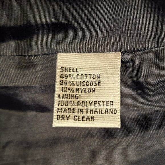 Vintage Talbots 14P Blue Tweed Blazer Fringe Hem Preppy Office Chic Lined Button - Picture 7 of 7